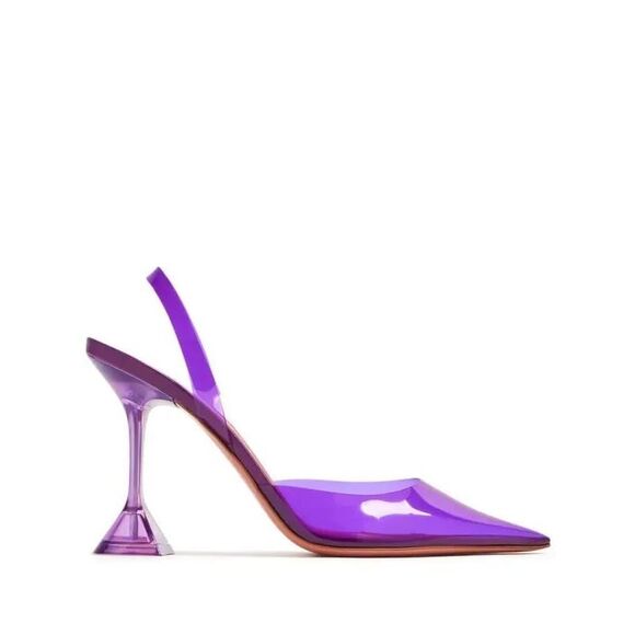 AMINA MUADDI  Holli Glass 95mm Slingback Pumps EU37.5/7.5 $760 - Picture 3 of 14